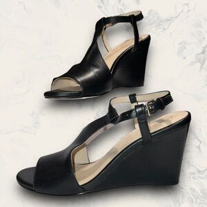 Cole Haan Black Wedge Sandals 7B